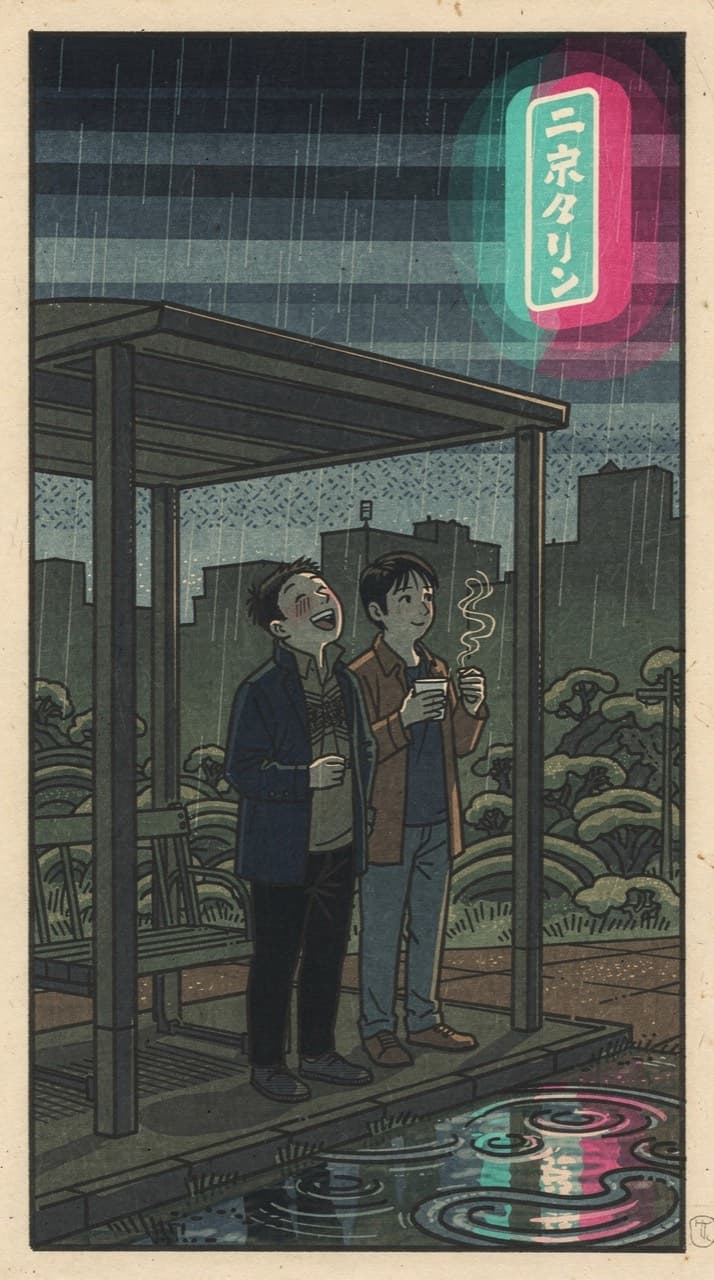Sample panel drawn in the Floating World look