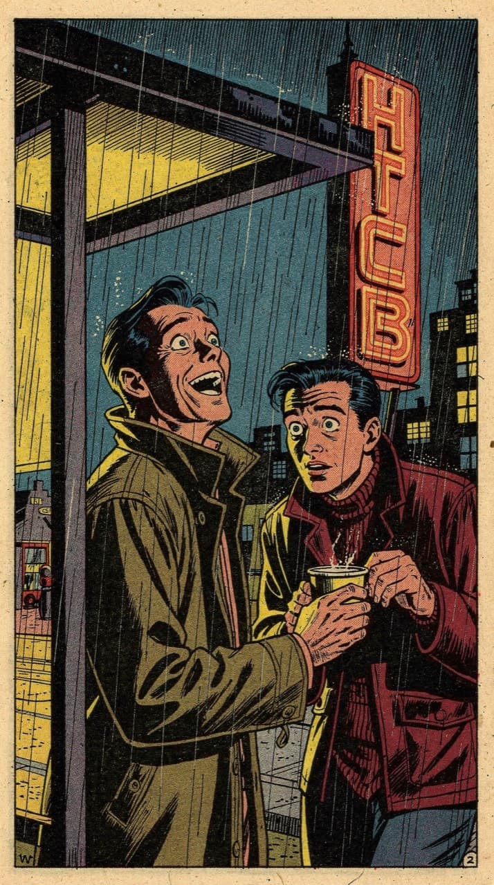 Sample panel drawn in the Four-Colour Fright look