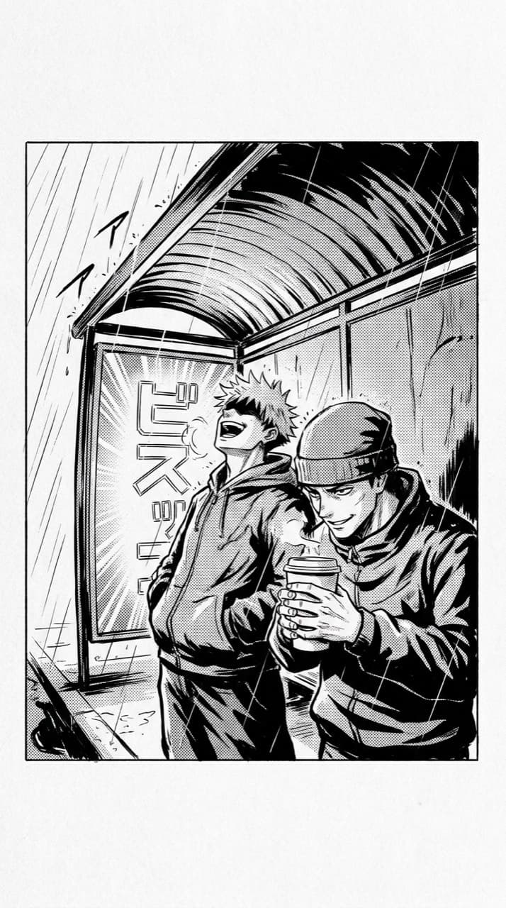 Sample panel drawn in the Shonen Ink look