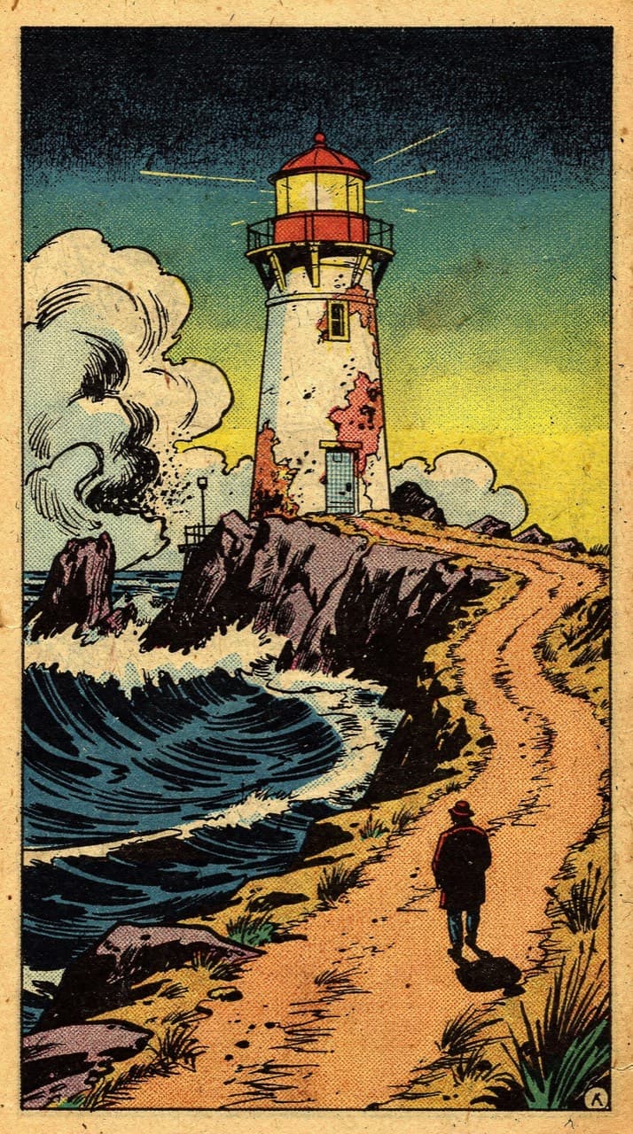 Sample panel drawn in the Silver-Age Halftone look