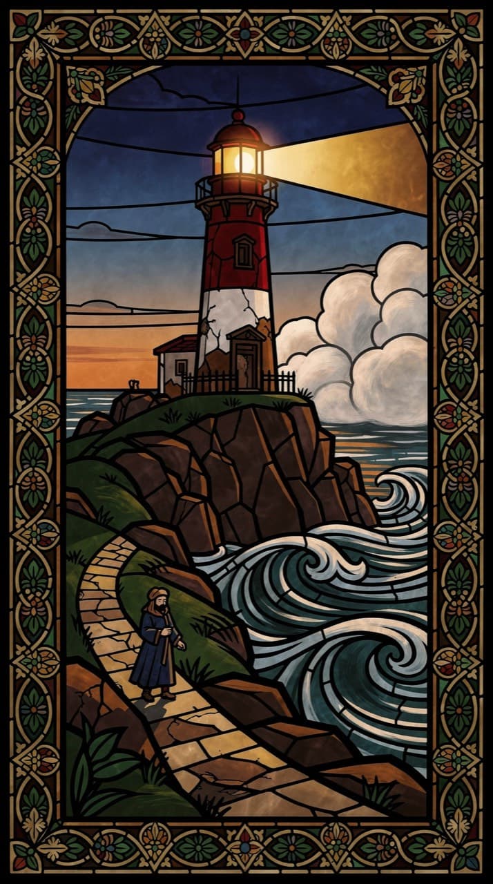 Sample panel drawn in the Stained Glass look