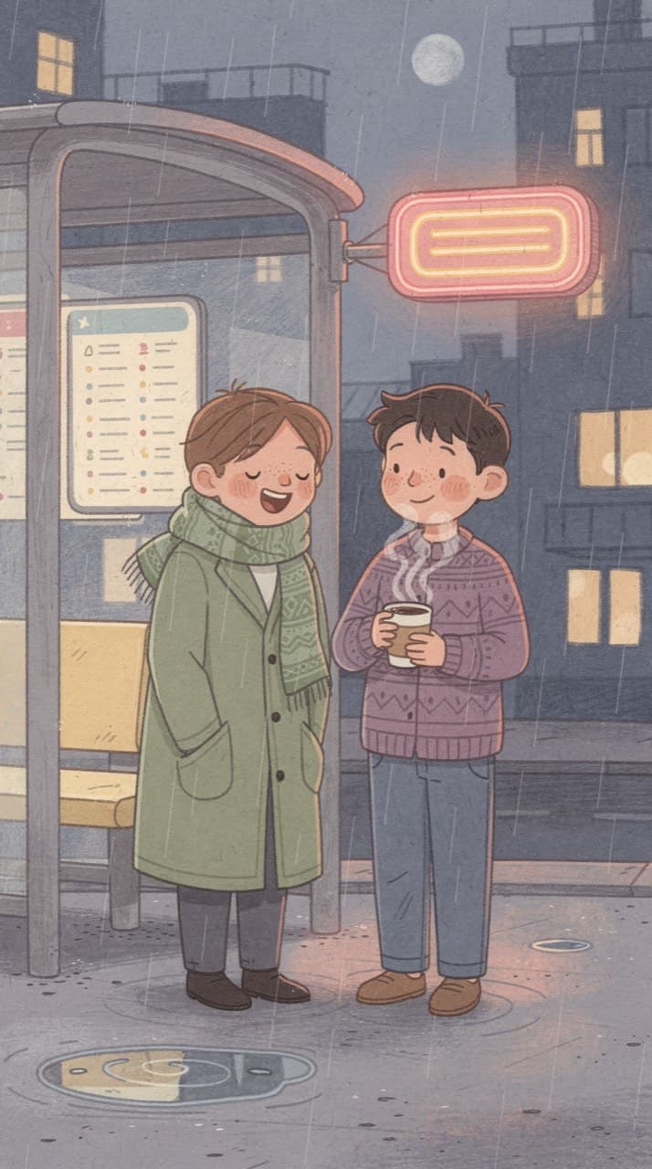 Sample panel drawn in the Storybook Gouache look